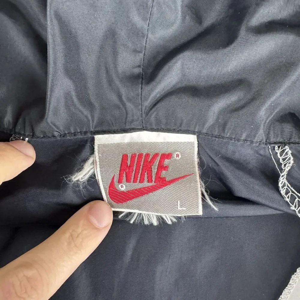 Vintage Nike Windrunner Jacket 90s White Black‎ Men's Size Large Runs Small